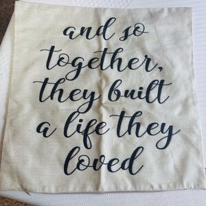 Inspirational Cream and Black Accent Pillow